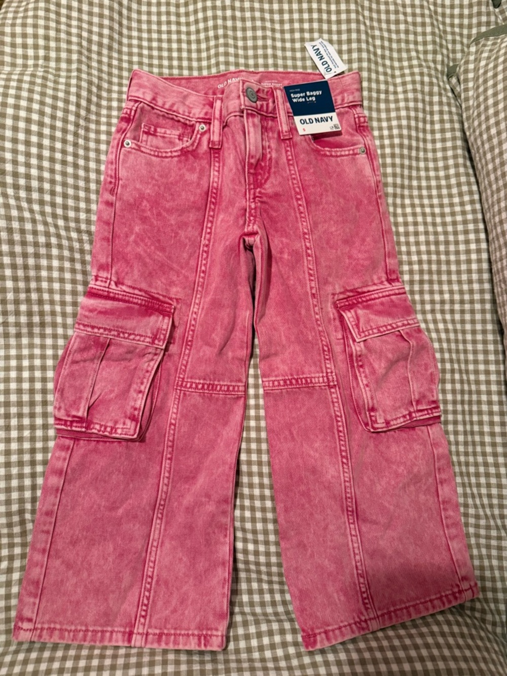 Old Navy Pink Cargo Wide-Leg Jeans